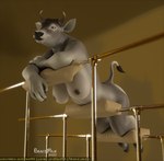 areola breasts female hanging_breasts hooves horn low-angle_view nipples nude pillow tail text beastmilk bovid bovine cattle mammal 3d_(artwork) digital_media_(artwork) url