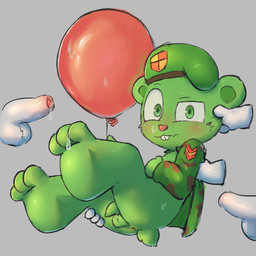 anthro anus army_uniform balloon balloon_fetish balls bear_tail beret bodily_fluids buckteeth butt clothing cum disembodied_hand disembodied_penis feet foot_fetish genital_fluids genitals grey_background hat headgear headwear held_up humanoid_genitalia humanoid_penis inflatable male monotone_background penis perineum simple_background solo sweat tail teeth young young_anthro young_male badipoki happy_tree_friends flippy_(htf) bear mammal 1:1 absurd_res hi_res