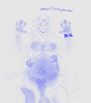 anthro belly belly_squish bottomwear bracelet clothing duo hair heart_symbol jewelry male pants peace_symbol shirt squish topwear wildside mythology valku_(rickdawg2698) ymir_(wildside) canid canine dragon mammal mythological_creature mythological_scalie scalie 2020 hi_res monochrome