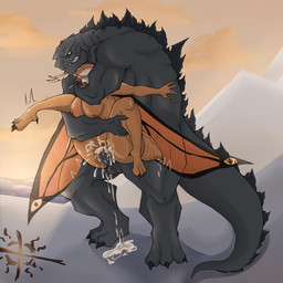 anthro anthro_on_anthro anthro_penetrated anthro_penetrating anthro_penetrating_anthro balls big_breasts big_penis black_balls black_penis blue_eyes bodily_fluids breasts brown_body brown_fur brown_vulva butt claws clitoral_hood clitoris cum cum_from_vagina cum_in_vagina cum_inside cum_on_butt cum_on_ground cum_splatter detailed_background duo erection fangs female female_penetrated fur genital_fluids genitals huge_penis interspecies leaking_cum looking_pleasured male male/female male_penetrating male_penetrating_female muscular muscular_female nipples nude open_mouth orange_vulva penetration penile penile_penetration penis penis_in_vagina rough_sex saliva sex standing standing_sex teeth thick_thighs vaginal vaginal_fluids vaginal_penetration vein veiny_penis vulva spicepumpkinlou godzilla_(series) monsterverse mothra_(series) toho godzilla mothra arthropod insect kaiju lepidopteran monster moth 1:1 absurd_res hi_res