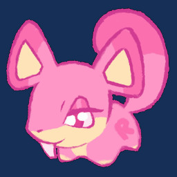 chibi eyelashes female feral fur pink_body pink_fur solo yellow_body yellow_fur clockstops3am conditional_dnp nintendo pokemon team_rocket generation_1_pokemon pokemon_(species) rattata 1:1 alpha_channel low_res