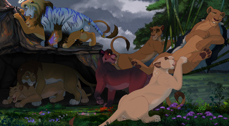 accessory animal_genitalia animal_vulva anus balls black_stripes black_tail_tuft blue_eyes blue_stripes bodily_fluids brown_body brown_fur brown_nose brown_pawpads brown_tail_tuft canon_x_oc cave clawing_wall claws cloud countershade_crotch countershade_face countershade_torso countershading crown cum cunnilingus fangs feet feline_genitalia feline_vulva female female/female female_penetrated feral feral_on_feral feral_penetrated feral_penetrating feral_penetrating_feral floating_wings flower fur furgonomics genital_fluids genitals gold_penis group halo headgear jewelry landscape landscape_background male male/female male_penetrating male_penetrating_female oral orgasm overcast parallel_sex pawpads penetration penile penile_penetration penis penis_in_vagina plant pride_lands queen raining raised_tail red_body red_fur ring royalty sabertooth_(anatomy) savanna scenery sex sky sparkles sparkling_balls sparkling_genitalia sparkling_penis striped_body striped_fur stripes tail tail_accessory tail_anus tail_jewelry tail_ring tail_tuft tan_body tan_fur teeth toeless_(marking) tree tuft unusual_anatomy unusual_wings vaginal vaginal_penetration vines vulva whisker_spots whiskers white_body white_fur wings yellow_sclera conditional_dnp lynxbrush disney the_lion_king cyrus_(zannh) kiara_(the_lion_king) nala_(the_lion_king) safisa_(dark_wolf2018) sarabi_(the_lion_king) siri_(rallan) terrkar_(raptorzzs) vitani_(the_lion_king) deity felid feline lion mammal pantherine 2025 absurd_res hi_res daughter_(lore) grandchild_(lore) granddaughter_(lore) grandmother_(lore) grandparent_(lore) mother_(lore) niece_(lore) parent_(lore)