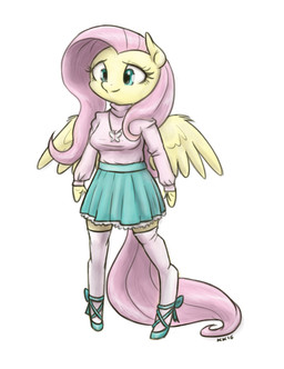 anthro back_wings blue_eyes bottomwear breasts clothed clothing feathered_wings feathers female fetlocks footwear fur hair hoof_hands hooves legwear long_hair pink_clothing pink_hair pink_sweater pink_tail pink_topwear pink_turtleneck shoes simple_background skirt smile solo standing stockings sweater tail teal_bottomwear teal_clothing teal_footwear teal_shoes teal_skirt thigh_highs topwear turtleneck unguligrade white_background wings yellow_body yellow_fur king-kakapo friendship_is_magic hasbro my_little_pony mythology fluttershy_(mlp) equid equine mammal mythological_creature mythological_equine pegasus 2016 full-length_portrait hi_res portrait