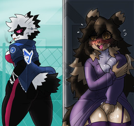 anthro behind_wall breast_grab breasts cigarette duo female fingering fingering_self hand_on_breast looking_back masturbation self_grope smoking smoking_cigarette vaginal vaginal_fingering diamond_grenadier nintendo pokemon hex_maniac galarian_form galarian_zigzagoon generation_3_pokemon generation_8_pokemon pokemon_(species) regional_form_(pokemon) zigzagoon hi_res