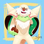 ambiguous_gender anthro simple_background solo safero nintendo pokemon chesnaught generation_6_pokemon pokemon_(species) 1:1 absurd_res digital_media_(artwork) hi_res