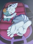 barefoot eyes_closed feet female greek_toe sleeping soles solo toes wrinkled_feet wrinkles detectivebubble ratchet_and_clank sony_corporation sony_interactive_entertainment rivet_(ratchet_and_clank) lombax mammal absurd_res hi_res