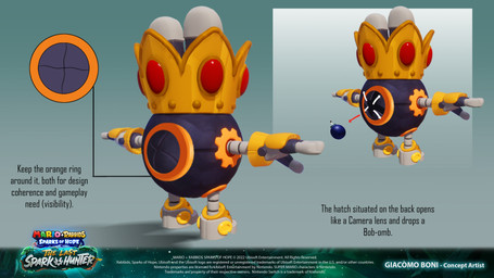 3_fingers black_body bomb copyright_symbol crown directional_arrow explosives featureless_feet feet fingers gem gradient_background green_background grey_arms grey_legs hatch headgear long_ears machine male male_humanoid metallic_body ruby_(gem) simple_background solo standing symbol t-pose text three-quarter_view year alessandra_de_bernardis giacomo_boni miriam_bonetti mario_bros mario_plus_rabbids_sparks_of_hope nintendo raving_rabbids rayman_(series) ubisoft mecha_king_bob-omb bob-omb humanoid hybrid lagomorph mammal rabbid robot 16:9 3d_(artwork) 4k absurd_res adobe_photoshop_(artwork) artist_collaboration artist_name colored digital_media_(artwork) english_description english_text hi_res official_art shaded widescreen