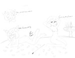 bedroom blush breasts female group male romantic romantic_couple trio whip softkitty kirby_(series) kirby_triple_deluxe nintendo paintra queen_sectonia taranza animal_humanoid arachnid arachnid_humanoid arthropod arthropod_humanoid humanoid absurd_res hi_res monochrome