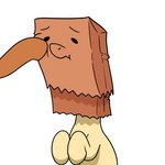 assisted_exposure female group humor mask paper_bag paper_bag_mask simple_background solo_focus white_background zippysqrl hasbro my_little_pony fan_character paper_bag_(oc) equid equine horse mammal pony 1:1 2019 animated short_playtime