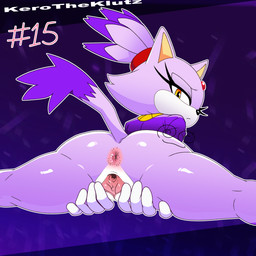 anthro butt clothed clothing female fur genitals hair looking_at_viewer purple_body purple_fur rear_view solo spread_legs spread_vulva spreading tail vulva kerotheklutz sega sonic_the_hedgehog_(series) blaze_the_cat domestic_cat eulipotyphlan felid feline felis mammal 1:1 digital_media_(artwork) hi_res watermark