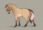 2019 digital_media_(artwork) dvixie equid equine feral fur hi_res hooves horse mammal simple_background solo standing tan_body tan_fur