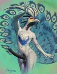 animal_genitalia animal_penis antennae_(anatomy) anthro big_penis black_flesh equine_genitalia equine_penis erection feathers femboy fronds genitals huge_penis long_blue_tiger_moth male peacock_feather penis slim solo white_body white_feathers arjuna epsilon accipitriform avian bird galliform hybrid peafowl phasianid secretary_bird absurd_res hi_res
