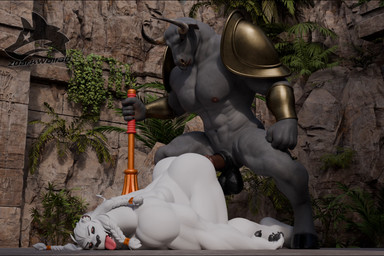 anal anal_penetration anthro duo male male/male outside penetration zdarkwolf3d leodamodeler_(modeler) pickle_juice_(modeler) european_mythology greek_mythology mythology thokk_(invincible) bovid bovine felid lion mammal minotaur pantherine 3:2 3d_(artwork) absurd_res animated blender_(artwork) digital_media_(artwork) hi_res loop short_playtime video