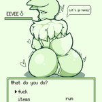 anthro bodily_fluids butt female genital_fluids genitals looking_at_viewer pokemorph profanity pussy solo text thick_thighs vaginal_fluids chocomenta nintendo pokemon eevee generation_1_pokemon pokemon_(species) 1:1 absurd_res english_text hi_res