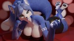 16:9 3d_(artwork) 4_toes 4k 5_fingers absurd_res anthro arkham_(artist) bed_sheet bedding big_breasts black_nose black_pawpads blue_body blue_eyes blue_fur blue_hair blue_lipstick bokeh breasts canid canine claws clothed clothing digital_media_(artwork) dipstick_tail ear_tuft eybrows eyelashes feet female fingers fox fur hair hi_res inviting_viewer krystal_(dogzeela) krystal_(star_fox) latex latex_clothing lipstick looking_at_viewer lying makeup mammal markings nintendo on_front pawpads pinup plantigrade pose solo star_fox tail tail_markings tattoo toe_claws toes tribal tribal_tattoo tuft wallpaper white_body white_fur white_tail_tip widescreen