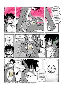 anthro aroused bed blush bodily_fluids clock clothed clothing crinkling diaper diaper_only diaper_squish embarrassed furniture genital_fluids male sitting solo standing text topless unclean_diaper urine used_diaper wearing_diaper wet_diaper kaaski mythology jack_(kaaski) dragon mythological_creature mythological_scalie scalie 2025 comic english_text hi_res spot_color