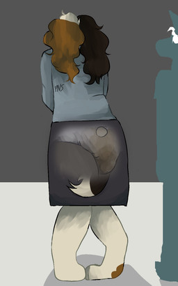 anthro biped bottomwear clothed clothing diaper diaper_under_clothing diaper_under_skirt duo feces female furgonomic_bottomwear furgonomic_diaper furgonomics internal knock-kneed legs_together mostly_offscreen_character pigeon_toed pooping rear_view skirt soiled_diaper soiling soiling_diaper solo_focus unclean_diaper used_diaper using_diaper wearing_diaper x-ray_view potsnspots olive_(potsnspots) bird_dog canid canine canis domestic_dog hunting_dog mammal spaniel 2022 5:8 hi_res story story_at_source story_in_description