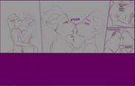 anthro bodily_fluids dialogue duo female grin kissing male male/female onomatopoeia saliva smile sound_effects text nethil lennox_raides teran english_text hi_res sketch