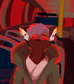 abstract_background anthro brown_body brown_fur bus clothed clothing commercial_vehicle ear_piercing ears_up electronics eyebrows fur grey_body grey_fur headphones hypnosis hypnotic_device hypnotic_eyes inside_bus looking_at_viewer male mind_control piercing public public_transportation red_eyes red_light solo spiral spiral_background spiral_eyes vehicle vehicle_for_hire window window_light winter_coat prince_kace princekace prince_the_cross_fox canid canine cross_fox fox mammal red_fox true_fox hi_res