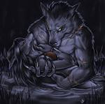 4_fingers anthro armband biceps black_hair bra carrying_another claws clothed clothing detailed_background duo female fingers forest fur grass grey_body grey_fur hair hand_on_arm hand_on_butt hand_on_chest long_claws long_hair looking_down male multicolored_body multicolored_fur multiple_scars muscular night nipples no_pupils outside pecs plant puddle red_eyes romantic romantic_couple sad scar topless tree two_tone_body two_tone_fur underwear water yellow_eyes childofdune blizzard_entertainment warcraft canid mammal werecanid werecreature worgen absurd_res digital_media_(artwork) hi_res