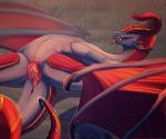 2019 anus bedroom_eyes conditional_dnp digital_media_(artwork) dragon elvche european_mythology female feral genitals half-closed_eyes hi_res league_of_legends looking_at_viewer lying mythological_creature mythological_scalie mythology narrowed_eyes navel on_back presenting presenting_pussy pussy riot_games scalie seductive shyvana solo tail tencent western_dragon wings wyvern