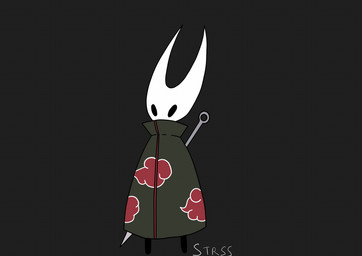 anthro black_eyes cloak clothing empty_eyes female horn mouthless solo standing stresse weapon white_horn hollow_knight_(franchise) naruto team_cherry hornet_(hollow_knight) arthropod absurd_res hi_res