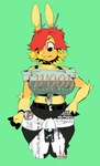 anthro antlers big_breasts breasts clothing crop_top female freckles horn shirt simple_background solo topwear velvetomo velvet_(velvetomo) deer mammal hi_res