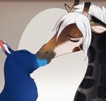 ambiguous_gender blush deep_kiss deep_tongue duo eyelashes eyes_closed feral french_kissing hair kissing tongue angellsview3 conditional_dnp crow_(kissybirb128) saren_(angellsview3) deer giraffe giraffid mammal absurd_res hi_res