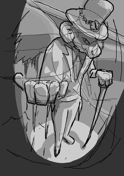 anthro clock clothing hat headgear headwear hourglass_(object) ludwig_zeitstehlen magic magic_user male ringmaster sand sinfulcarbs solo stage stage_lights top_hat dungeons_and_dragons hasbro wizards_of_the_coast dragonborn_(dnd) humanoid scalie hi_res monochrome sketch