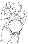 anthro belt biped clothed clothing female looking_back navel open_belt pregnant solo undoing_clothing zachary23 night_in_the_woods mae_borowski domestic_cat felid feline felis mammal 2:3 hi_res monochrome sketch watermark