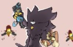 anthro asphyxiation battle choking drone_(vehicle) feral group machine male shitpost solar_gush nintendo pokemon team_rocket komokuu lone_(kyubeans) angel generation_4_pokemon humanoid lopunny lucario pokemon_(species) meme