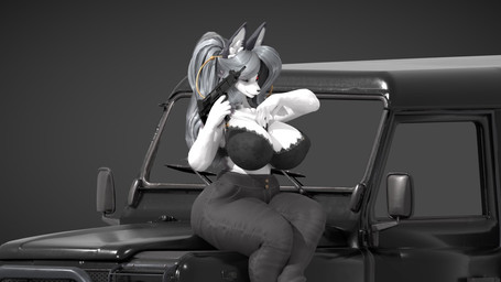 anthro big_breasts bottomwear bra breasts cleavage_storage clothing denim denim_bottomwear denim_clothing female gun jeans mature_female pants ranged_weapon solo submachine_gun underwear uzi vehicle weapon hatred1999 dogzeela_(modeler) blender_cycles hellaverse helluva_boss loona_(helluva_boss) canid canine canis humanoid mammal wolf 3d_(artwork) blender_(artwork) digital_media_(artwork)