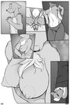 anthro areola borderless_panel breasts canid canine chest_tuft clothed clothing comic dominant dominant_male duo ear_piercing female fox fur greyscale huska jailed love_can_be_different male male/female mammal miles_df monochrome navel nipples panel_overlap piercing richard_(lcbd) separation_(layout) six_frame_image source_request submissive topless tuft undressing