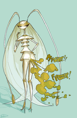 antennae_(anatomy) anthro biped blue_pupils butt exoskeleton eyelashes fart fart_cloud female female_anthro female_farting green_fart_cloud green_text hair long_antennae long_hair long_neck mouth_closed nude nude_anthro nude_female onomatopoeia pseudo_clothing pupils purple_eyes shadow solo sound_effects standing text white_antennae white_body white_exoskeleton white_hair usagaijin nintendo pokemon arthropod generation_7_pokemon insect pheromosa pokemon_(species) ultra_beast 2020 english_text hi_res shaded