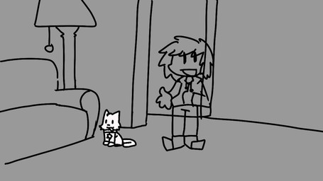 clothing furniture lamp male smile smiling_at_viewer sofa solo toony dastarman domestic_cat felid feline felis human mammal 16:9 animated short_playtime sound webm widescreen