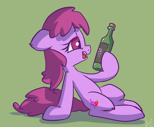 beverage bottle container cutie_mark drunk female feral food fur hair purple_eyes purple_hair solo substance_intoxication atryl friendship_is_magic hasbro my_little_pony berry_punch_(mlp) earth_pony equid equine horse mammal pony