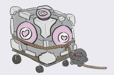 ambiguous_feral ambiguous_gender brown_hair eyes_closed featureless_hands feral front_view grey_body hair monotone_body quadruped rope simple_background sleeping solo tire white_background young young_ambiguous young_feral julie_(artist) fluffy_pony portal_(series) valve weighted_companion_cube fluffy_pony_(species) mammal 2023 crossover digital_media_(artwork) english_description flat_colors story story_in_description