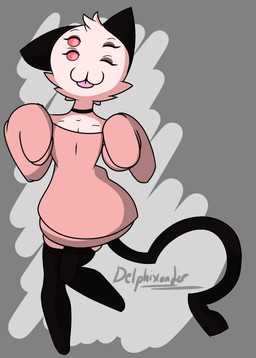 4_eyes anthro choker clothing femboy jewelry legwear male monochrome_body multi_eye necklace oversized_clothing oversized_sweater oversized_topwear simple_background solo sweater thigh_highs tongue tongue_out topwear yellow_eyes delphixander fakemon nintendo pokemon duplicat pokemon_(species) shiny_pokemon absurd_res hi_res