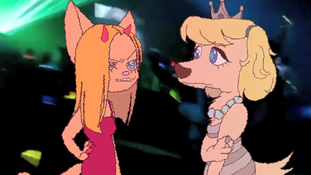 anthro anthrofied blonde_hair blue_eyes body_shaming bullying clothed clothing dress duo female hair jewelry necklace party snout toony clairidryl sophiegtv_(va) hasbro littlest_pet_shop littlest_pet_shop:_popular brooklyn_hayes lps_339 lps_91 rachel_rivera american_shorthair canid canine canis domestic_cat domestic_dog felid feline felis mammal 16:9 2d_animation animated hi_res short_playtime sound video voice_acted widescreen
