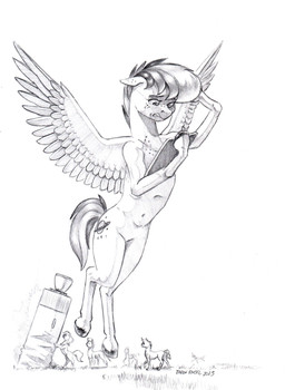 clipboard cutie_mark female feral flying fur group hair hooves horn navel rocket solo_focus tail wings baron_engel friendship_is_magic hasbro my_little_pony mythology apogee equid equine mammal mythological_creature mythological_equine pegasus unicorn 2025 hi_res story story_in_description