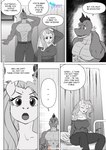 abs anthro anthrofied bodily_fluids clothing comic dragon ellipsis english_text equid equine female fluttershy_(mlp) friendship_is_magic hasbro hi_res male mammal monochrome my_little_pony mythological_creature mythological_equine mythological_scalie mythology pegasus pia-sama scalie sitting spike_(mlp) sweat sweatdrop text wings