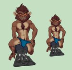 2_horns 4_fingers abs anthro anthro_on_anthro arm_tuft beard belly biceps big_dom_small_sub big_eyes big_pecs black_arms black_back black_body black_bottomwear black_clothing black_ears black_face black_fingers black_fur black_hands black_legs black_shorts blue_briefs blue_clothing blue_underwear body_hair bottomwear briefs brown_arms brown_beard brown_body brown_chest brown_eyebrows brown_face brown_facial_hair brown_feet brown_fingers brown_fur brown_hands brown_inner_ear brown_legs brown_neck brown_toes bulge cheek_tuft chest_hair chest_tuft chin_tuft closed_frown clothed clothing clothing_pull crouching deltoids detailed_bulge dominant duo ears_down elbow_tuft eyebrows facial_hair facial_tuft feet fingers from_behind_position front_view fur genital_outline green_background green_eyes happy_trail head_horn head_tuft horn hotpants humanoid_hands imminent_anal imminent_sex interspecies larger_anthro larger_male looking_down_at_partner looking_up_at_partner lying male male/male male_anthro mounting mouth_closed multicolored_body multicolored_fur muscle_size_difference muscular muscular_anthro muscular_male muscular_thighs navel nipples on_front open_mouth open_smile pecs penis_outline pink_inner_ear pink_mouth pivoted_ears pubes red_eyes serratus sex shorts simple_background size_difference skimpy smaller_anthro smaller_male smile tan_belly tan_body tan_chest tan_ears tan_fur tan_legs topless topless_anthro topless_male tuft two_tone_body two_tone_chest two_tone_fur two_tone_legs underwear undressing white_eyebrows white_horn yellow_sclera bristol bovid caprine goat haplorhine mammal monkey primate 2016 colored digital_drawing_(artwork) digital_media_(artwork) full-length_portrait hi_res portrait shaded