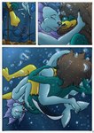 anthro anthrofied beak breasts bubble clothing cunnilingus duo female female/female hug nipples nude oral pokemorph sex swimwear underwater underwater_sex undressing vaginal water umpherio nintendo pokemon anatid anseriform avian bird duck eeveelution generation_1_pokemon pokemon_(species) vaporeon comic hi_res