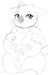 anthro apron apron_only big_breasts big_butt big_nose blush breasts butt cheek_tuft clothed clothing facial_tuft female fluffy fluffy_ears fluffy_tail fur huge_breasts huge_butt looking_at_viewer mostly_nude simple_background solo tail thick_thighs tuft whiskers white_background wide_hips glampistachio capybara caviid mammal rodent digital_media_(artwork) monochrome sketch