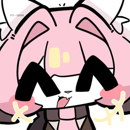 ^_^ anthro blush clothed clothing eyes_closed female fur hair necktie open_mouth pink_blush pink_hair pink_nose simple_background smile solo text white_background white_body white_fur ft-1099 fibertype_(ft-1099) canid canine fox mammal 1:1 2025 artist_name hi_res watermark