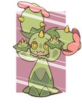 against_surface on_glass open_mouth plant simple_background solo oagoner nintendo pokemon elemental_creature flora_fauna generation_5_pokemon maractus pokemon_(species)