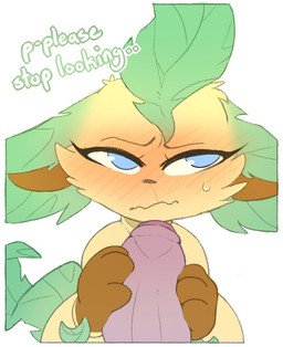 ambiguous_feral ambiguous_gender bestiality blue_eyes blush blush_lines bodily_fluids brown_body brown_fur brown_inner_ear brown_paws cheek_tuft dialogue duo erection eyelashes facial_tuft feral first_person_view fur genitals green_body green_ears green_tail handjob holding_penis human_on_feral humanoid_genitalia humanoid_penis interspecies larger_human larger_male leaf leaf_ears leaf_hair leaf_tail looking_away male male/ambiguous male_human male_on_feral multicolored_body multicolored_fur paws penile penis pink_penis plant plant_hair pokephilia pseudo_hair sex simple_background size_difference smaller_ambiguous smaller_feral sweat tail talking_feral talking_to_viewer tan_body tan_fur text tuft white_background backsash nintendo pokemon eeveelution generation_4_pokemon human leafeon mammal pokemon_(species) 2021 english_text hi_res icon