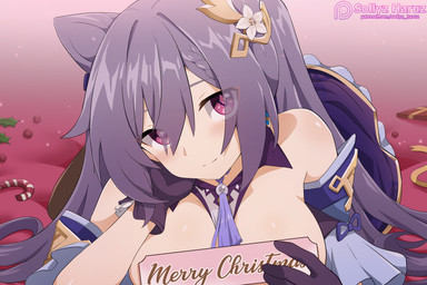 accessory blush blush_lines christmas_decorations clothing convenient_censorship female flower flower_in_hair gradient_background hair hair_accessory looking_at_viewer patreon_logo patreon_username plant simple_background smile solo text sollyz patreon animal_humanoid cat_humanoid felid felid_humanoid feline feline_humanoid humanoid mammal mammal_humanoid 2020 3:2 english_text url