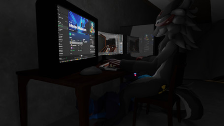 anthro blue_penis chair computer desk duo electronics fellatio female fur furniture genitals glowing glowing_eyes grey_body grey_fur heart_symbol horn kneeling knot male male/female on_chair oral oral_penetration penetration penile penile_penetration penis penis_in_mouth purple_body purple_fur sex simple_background sitting sitting_on_chair table tail under_table nuclear54 floufyer_(character) goob_(nuclear54) hobkin humanoid wickerbeast 16:9 3d_(artwork) blender_(artwork) digital_media_(artwork) hi_res widescreen