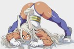 ass_up butt clothed clothing dark_body dark_skin female gloves grin handwear jack-o'_pose muscular muscular_female pose red_eyes simple_background smile solo white_background lewdamone my_hero_academia rumi_usagiyama animal_humanoid humanoid lagomorph lagomorph_humanoid leporid_humanoid mammal mammal_humanoid rabbit_humanoid 2d_animation 3:2 animated compression_artifacts digital_media_(artwork) meme shaded short_playtime